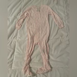 Magnetic me pink and white footie pajamas